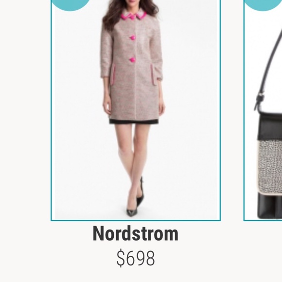 KATE SPADE  Carrie’s Pink  Tweed Coat With Hot Pink Buttons Size 4 - Picture 11 of 14